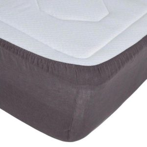 Meilleure vente 😉 Drap Housse En Lin Adorable 140x190cm Gris Ardoise ✔️ 7