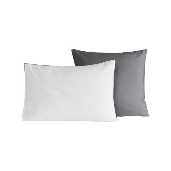 Meilleure vente 😍 Sensei Maison 2 Taies D’oreiller Bicolores En Percale Coton DOZMARY 😀 7