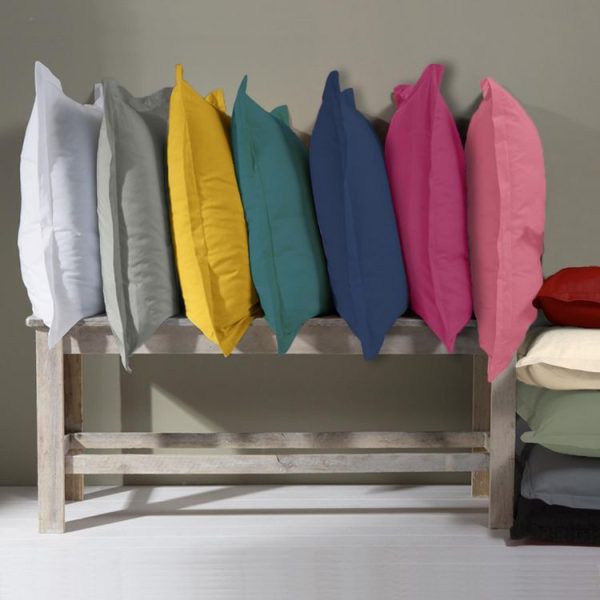 Grosses soldes 🎉 FUTURE HOME Taie D’oreiller Unie Coton 57 Fils Blanc éclatant 50x70cm 🤩 4