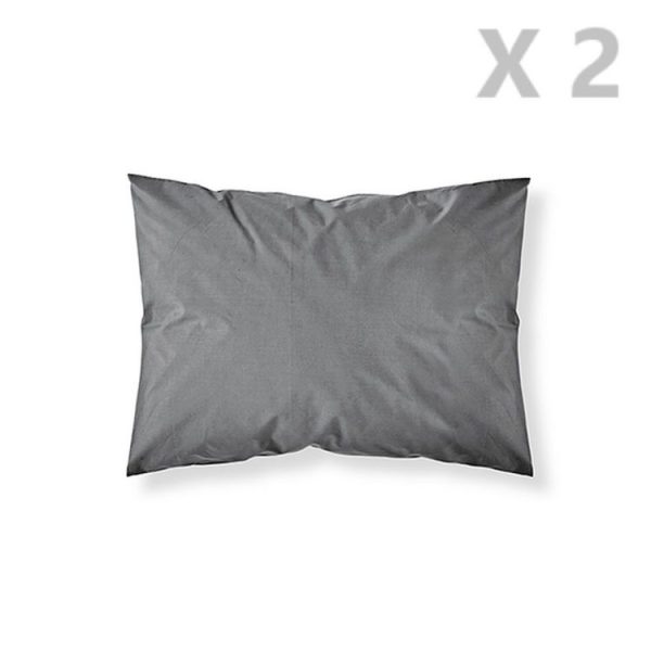 Bon marché 😀 Today Taie D’oreiller Canon De Fusil – 100% Coton 57 Fils – 50 X 70 Cm – Gris Foncé 😉 1