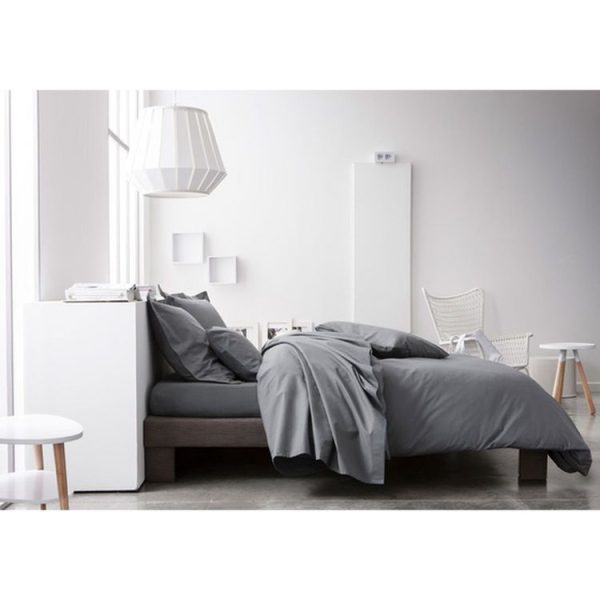 Bon marché 😀 Today Taie D’oreiller Canon De Fusil – 100% Coton 57 Fils – 50 X 70 Cm – Gris Foncé 😉 3