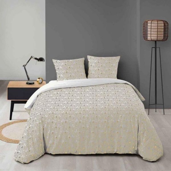 Sortie ✔️ Paris Prix Parure De Lit 3 Pièces Geor 240x220cm Beige ✔️ 1