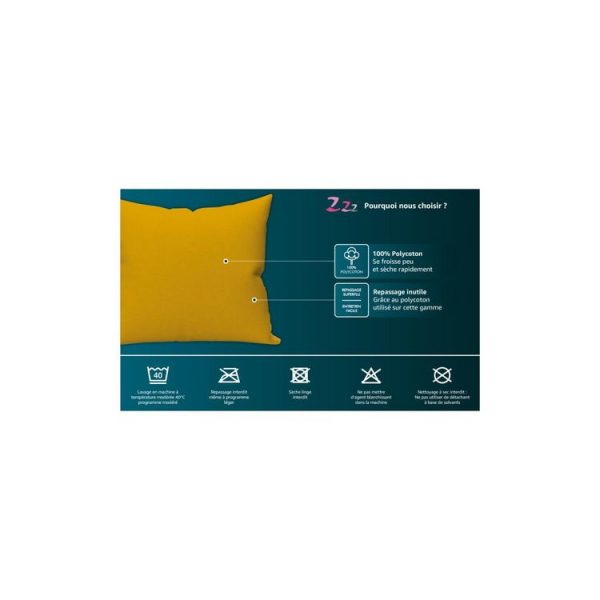 Coupon 🎉 ZZZ Taie D’oreiller 63X63 Cm ZZZ Jaune 👍 4