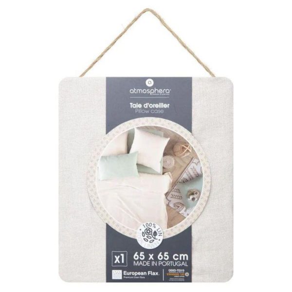 Bon marché ❤️ Taie D’Oreiller En Lin Adorable 65x65cm Beige Lin ❤️ 4