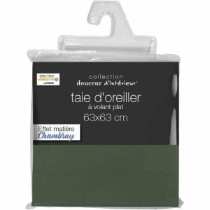 Meilleure vente 😉 Paris Prix Taie D’Oreiller Actually 63x63cm Kaki 🤩 6