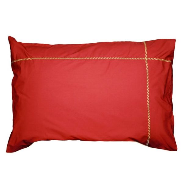 Vente flash 🌟 Sensei Maison Lot De 2 Taies D’oreiller Brodées En Percale De Coton CHEVRON 🌟 3