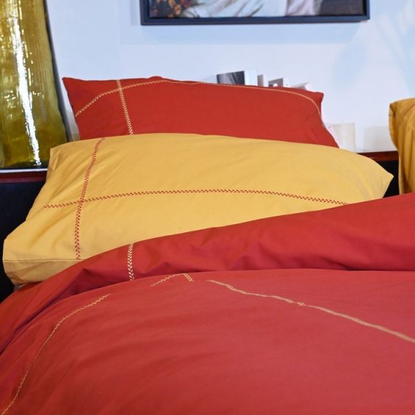 Vente flash 🌟 Sensei Maison Lot De 2 Taies D’oreiller Brodées En Percale De Coton CHEVRON 🌟 4