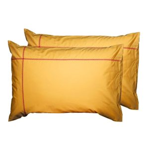 Vente flash 🌟 Sensei Maison Lot De 2 Taies D’oreiller Brodées En Percale De Coton CHEVRON 🌟 14