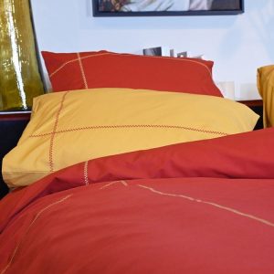 Vente flash 🌟 Sensei Maison Lot De 2 Taies D’oreiller Brodées En Percale De Coton CHEVRON 🌟 18