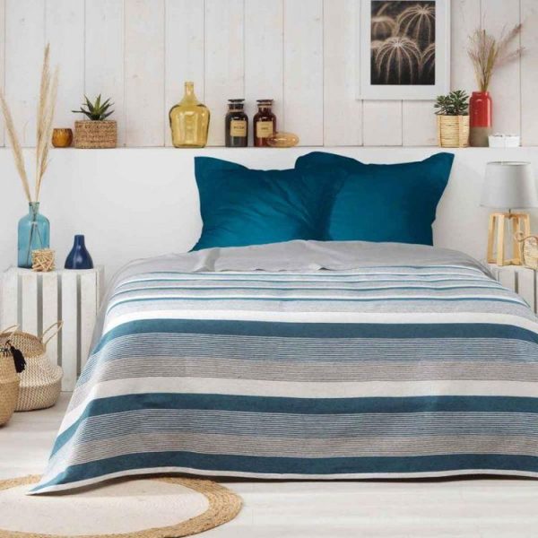 Tout neuf ⌛ Paris Prix Couvre-Lit 2 Personnes Fiby 230x250cm Bleu 🌟 1