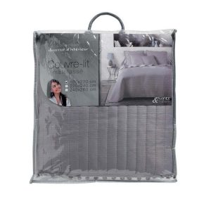Tout neuf 👍 Paris Prix Couvre-Lit Matelassé Dorinette 180x220cm Gris 🤩 6