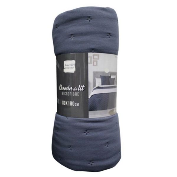 Le moins cher 👏 Paris Prix Dessus De Lit Matelassé Mellow 80x180cm Bleu & Blanc 🛒 3