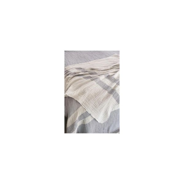 Meilleur prix 🌟 Toison D’or Jeté De Lit 230×250 Cm En Coton Gaufré PIENZA Naturel Et Eau De Bleu, Par Toison D’or 🛒 3