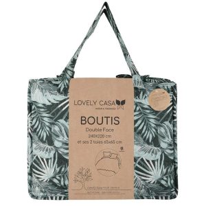 Meilleure vente 🔥 Lovely Casa Boutis 260×240 Avec 2 Taies Et Sac Vibes Vert 🎁 9