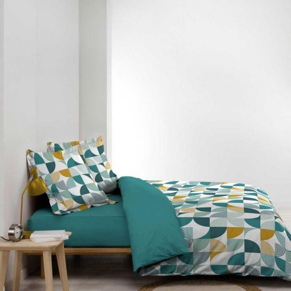Le moins cher 🛒 Paris Prix Parure De Lit 3 Pièces Rythmo 260x240cm Bleu 🌟 4
