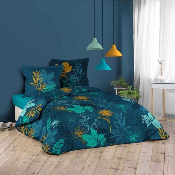 Vente flash ❤️ Paris Prix Parure De Lit 3 Pièces Analisa 260x240cm Marine 🎁 1