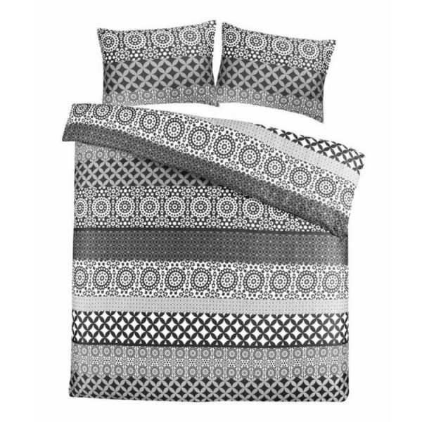 Meilleur prix ⭐ Paris Prix Parure De Lit 3 Pièces Stereo 240x220cm Blanc & Noir 🔔 1