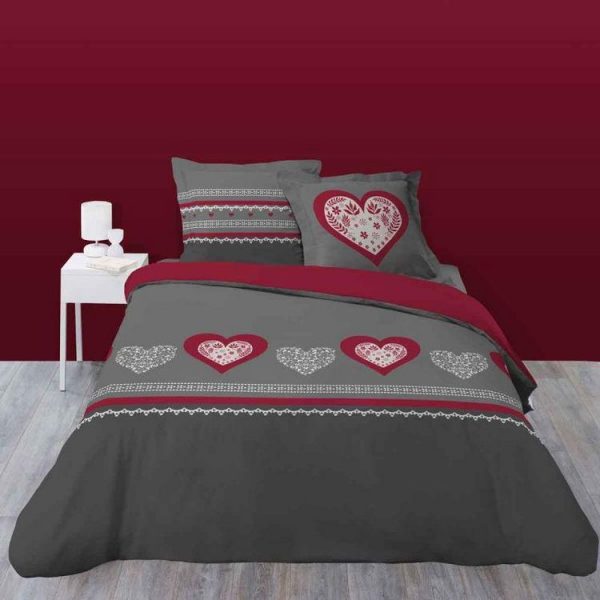 Nouveau 🤩 Paris Prix Parure De Lit 3 Pièces Snow Love 240x220cm Gris ⌛ 1