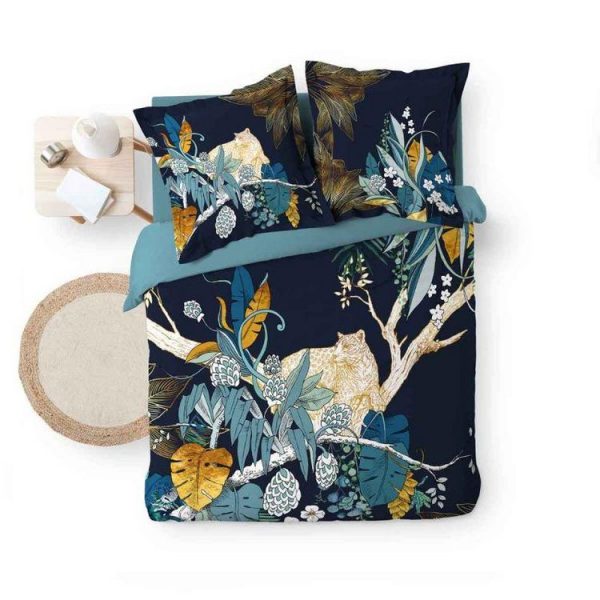 Sortie 🛒 Paris Prix Parure De Lit 3 Pièces Mistic 240x220cm Bleu 👏 3