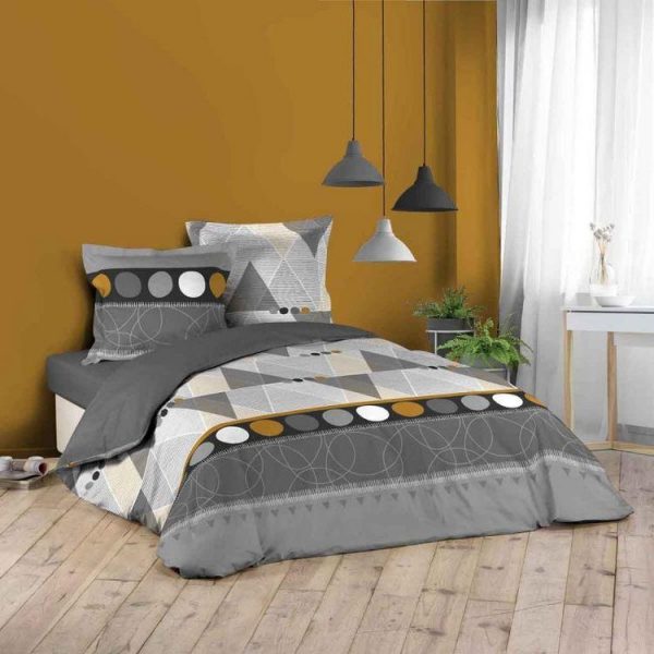 Bon marché 🔔 Paris Prix Parure De Lit 3 Pièces Triennale 240x220cm Gris ❤️ 1