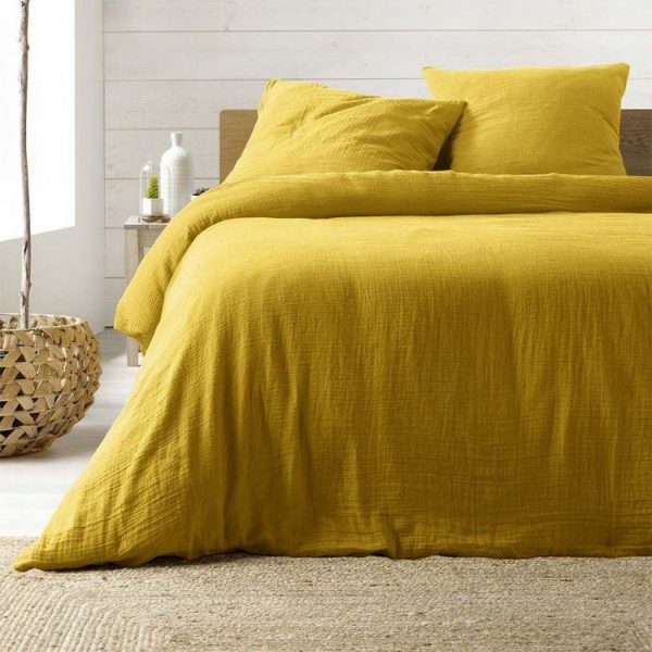 Tout neuf ✨ Paris Prix Parure De Lit 3 Pièces Angelia 240x220cm Jaune 🎁 1