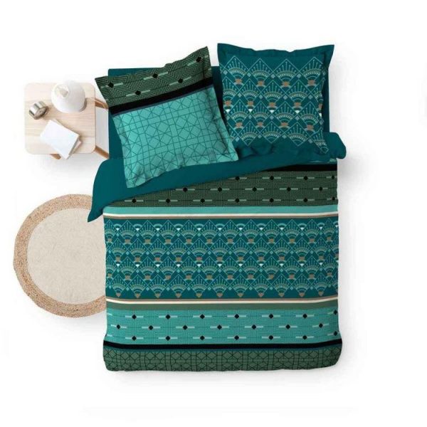 Coupon 😍 Paris Prix Parure De Lit 3 Pièces Leandro 260x240cm Vert ⭐ 3