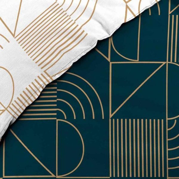 Tout neuf ✔️ Paris Prix Parure De Lit 3 Pièces Lineor 260x240cm Marine 😍 4