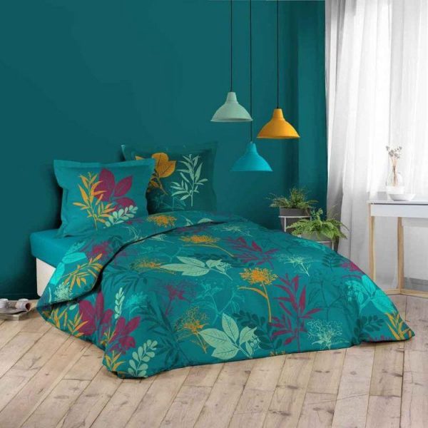 Bon marché ❤️ Paris Prix Parure De Lit 3 Pièces Analisa 240x220cm Bleu 🌟 1