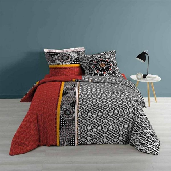 Nouveau 🧨 Paris Prix Parure De Lit 3 Pièces Dakar 240x220cm Multicolore 🔔 1