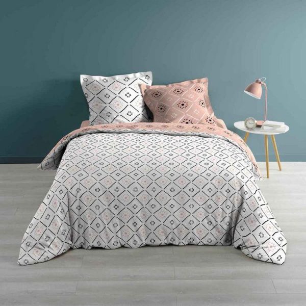 Offres 🔔 Paris Prix Parure De Lit 3 Pièces Tahina 240x220cm Rose 🛒 1
