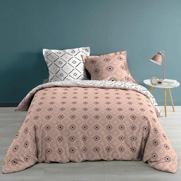 Offres 🔔 Paris Prix Parure De Lit 3 Pièces Tahina 240x220cm Rose 🛒 3