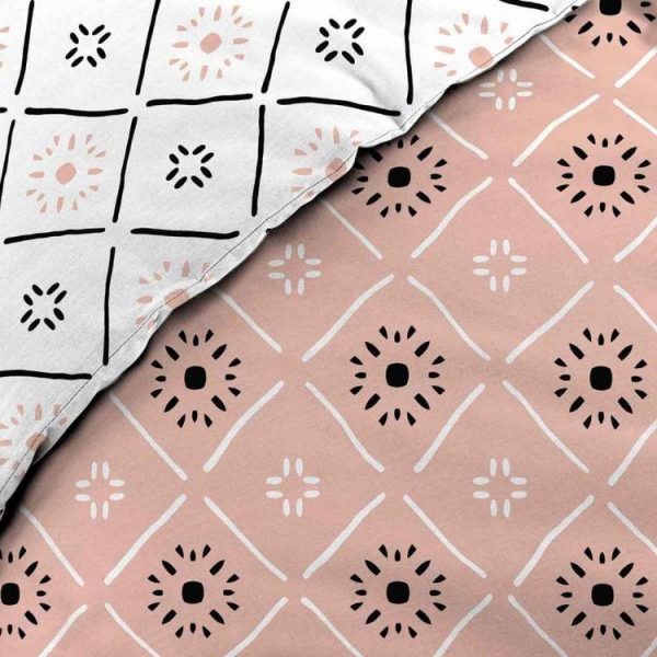 Offres 🔔 Paris Prix Parure De Lit 3 Pièces Tahina 240x220cm Rose 🛒 4