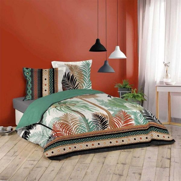 Bon marché ✨ Paris Prix Parure De Lit 3 Pièces Terra Nova 240x220cm Vert 🤩 1