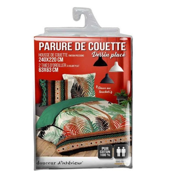 Bon marché ✨ Paris Prix Parure De Lit 3 Pièces Terra Nova 240x220cm Vert 🤩 3
