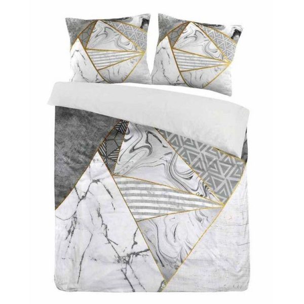 Grosses soldes 🛒 Paris Prix Parure De Lit 3 Pièces Bavaria 240x220cm Gris & Or 😍 1