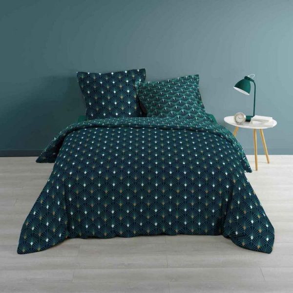 Vente flash ⌛ Paris Prix Parure De Lit 3 Pièces Meloe 240x220cm Bleu ❤️ 1