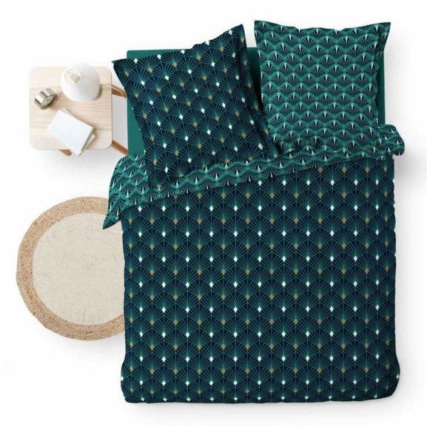 Vente flash ⌛ Paris Prix Parure De Lit 3 Pièces Meloe 240x220cm Bleu ❤️ 4