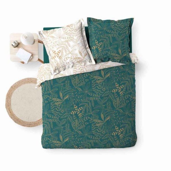 Vente flash 😉 Paris Prix Parure De Lit 3 Pièces Belflor 260x240cm Émeraude 🤩 3
