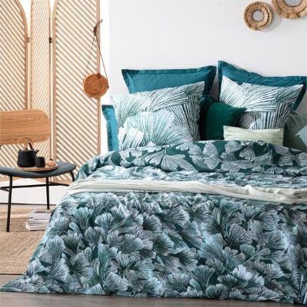 Meilleure affaire 👍 Parure De Lit 3 Pièces Ginkgo 240x220cm Bleu 🤩 1