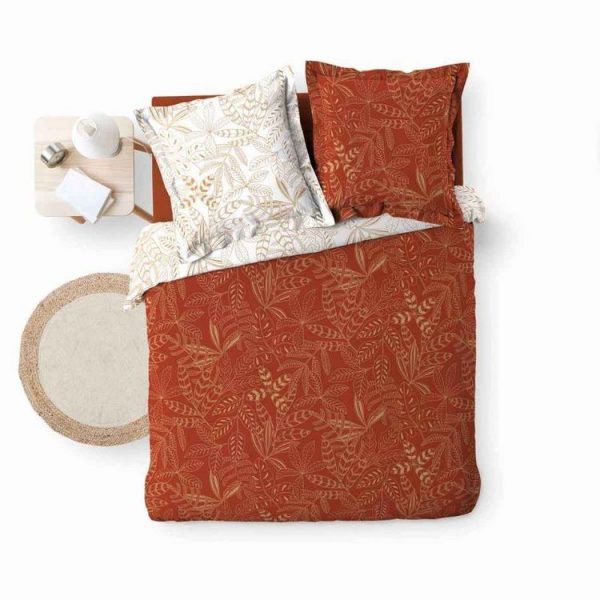 Remise 😉 Paris Prix Parure De Lit 3 Pièces Belflor 260x240cm Terracotta ✨ 3