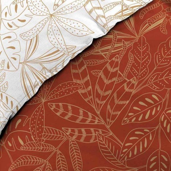 Remise 😉 Paris Prix Parure De Lit 3 Pièces Belflor 260x240cm Terracotta ✨ 4