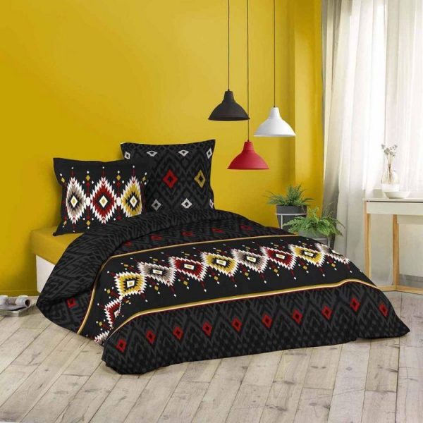 Promo 👏 Paris Prix Parure De Lit 3 Pièces Neo Berbère 240x220cm Noir 🔥 1