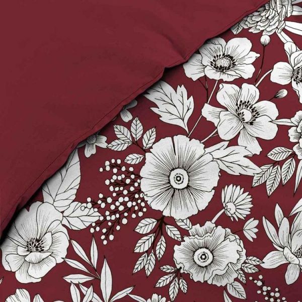 Remise 🔔 Paris Prix Parure De Lit 3 Pièces Milady 240x220cm Bordeaux 🌟 4