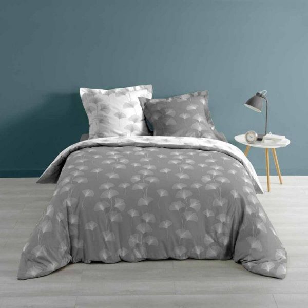 Vente flash 🎁 Paris Prix Parure De Lit 3 Pièces Bloomy 240x220cm Gris 🧨 1