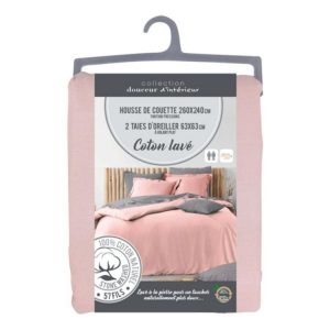 Meilleur prix ⭐ Paris Prix Parure De Lit 3 Pièces Stonalia 260x240cm Rose 🥰 6