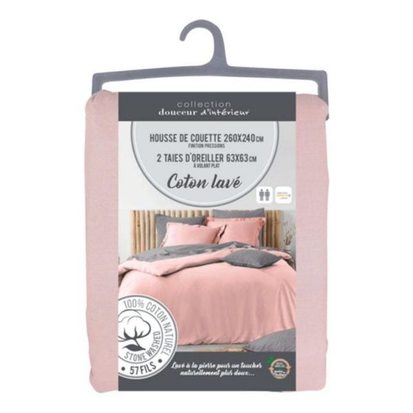 Meilleur prix ⭐ Paris Prix Parure De Lit 3 Pièces Stonalia 260x240cm Rose 🥰 3