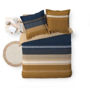 Le moins cher 🌟 Paris Prix Parure De Lit 3 Pièces Massaï 240x220cm Naturel 🛒 7