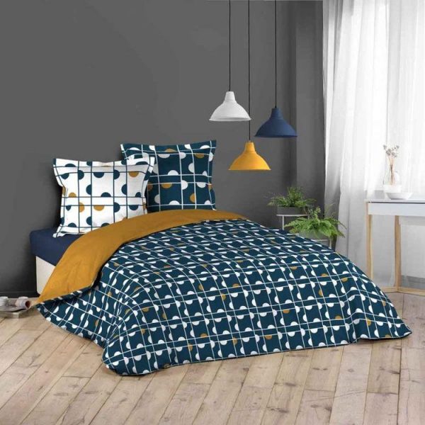 Vente flash 🥰 Paris Prix Parure De Lit 3 Pièces Gabi 240x220cm Bleu 🔔 1