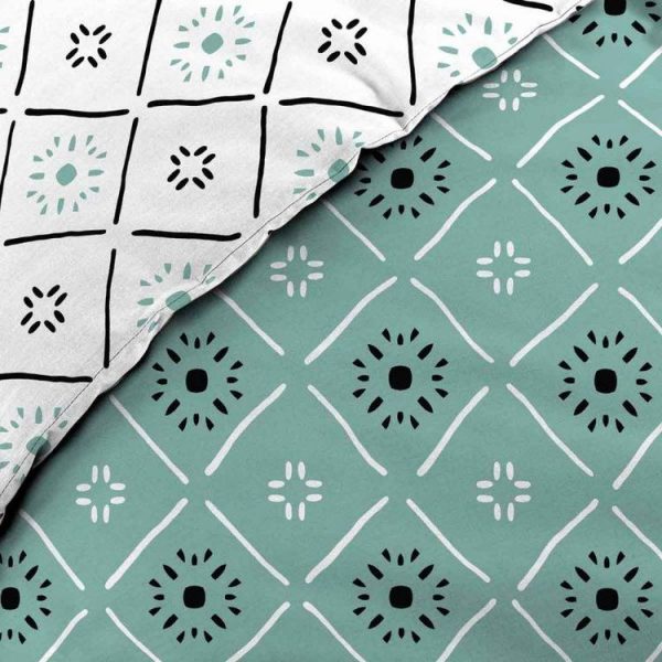 Vente flash ⭐ Paris Prix Parure De Lit 3 Pièces Tahina 240x220cm Bleu 🔔 4