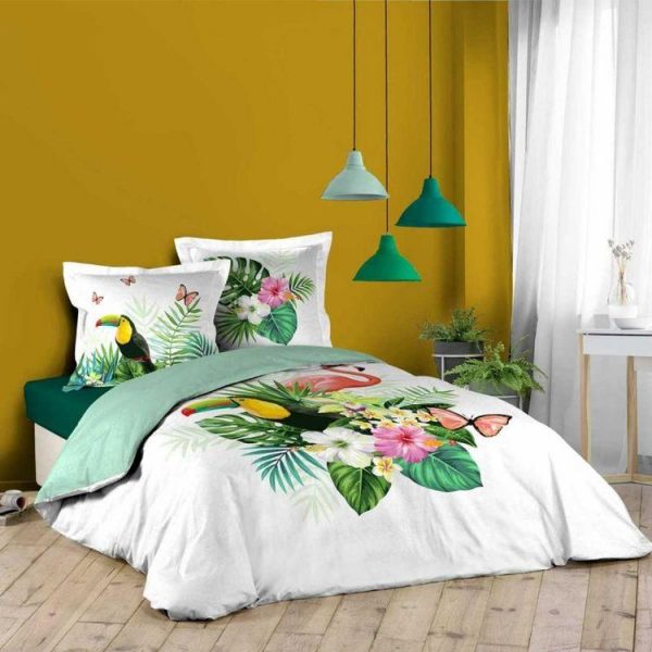 Meilleure affaire 💯 Paris Prix Parure De Lit 3 Pièces Honululu 260x240cm Blanc 🎉 1